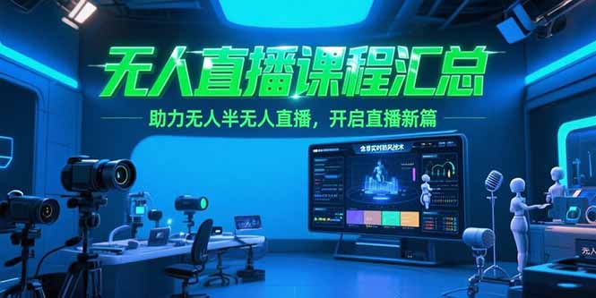无人直播课程汇总，含非实时防风技术，助力无人半无人直播，开启直播新篇-HEIXMI（中国站）
