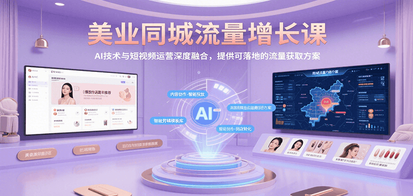 美业同城流量增长课，AI技术与短视频运营深度融合，提供可落地的流量获取方案-HEIXMI（中国站）