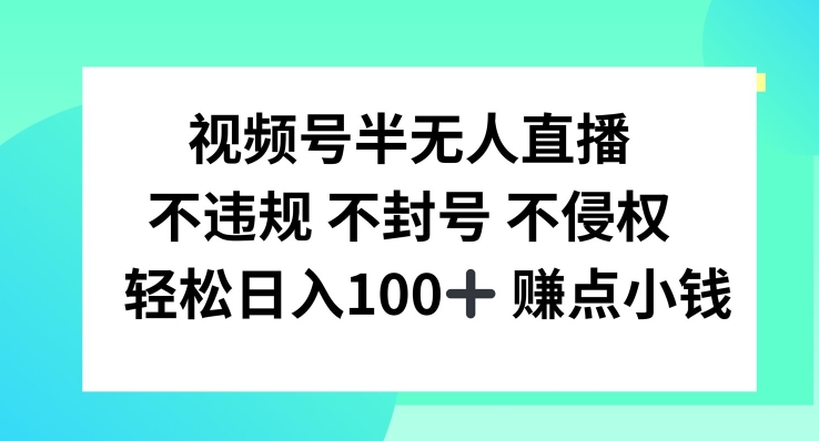 视频号半无人直播，不违规不封号，轻松日入100+【揭秘】-HEIXMI（中国站）