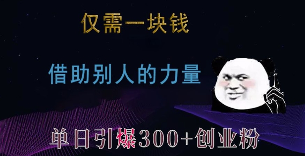 仅需一块钱，借助别人的力量，单日引爆300+创业粉、兼职粉【揭秘】-HEIXMI（中国站）
