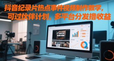 抖音纪录片热点事件视频制作教学，可过伙伴计划，多平台分发撸收益 - HEIXMI（中国站）-HEIXMI（中国站）
