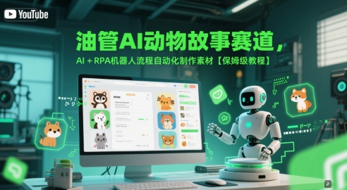 油管AI动物故事赛道，AI+RPA机器人流程自动化制作素材【保姆级教程】 - HEIXMI（中国站）-HEIXMI（中国站）