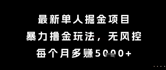最新单人掘金项目，暴力撸金玩法，无风控，每个月多挣5k+【揭秘】 - HEIXMI（中国站）-HEIXMI（中国站）