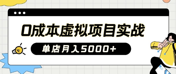0成本虚拟项目实战手把手教你落地，单店月入5k-HEIXMI（中国站）