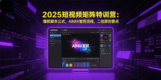 2025短视频矩阵特训营：爆款脚本公式，AIMIX智剪流程，二创原创要点-HEIXMI（中国站）