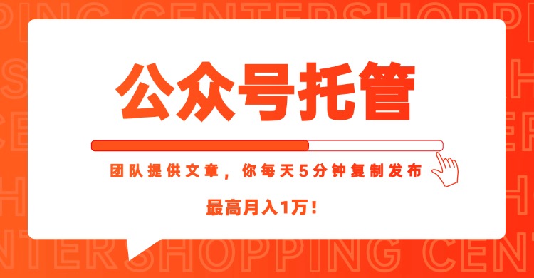 【公众号托管 】我提供文章，你每天５分钟复制发布，最高月入1W - HEIXMI（中国站）-HEIXMI（中国站）