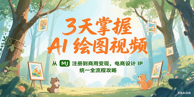 3天掌握AI绘图视频，从MJ 注册到商用变现，电商设计IP统一全流程攻略-HEIXMI（中国站）