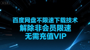百度网盘不限速下载技术，解除非会员限速，无需充值VIP-HEIXMI（中国站）