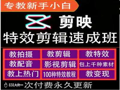 剪映特效教程和运营变现教程，特效剪辑速成班，专教新手小白-HEIXMI（中国站）