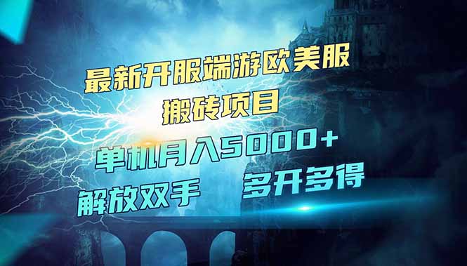 全网热门游戏欧美服端游搬砖，最新开服，项目红利期，单机月入5000+-HEIXMI（中国站）