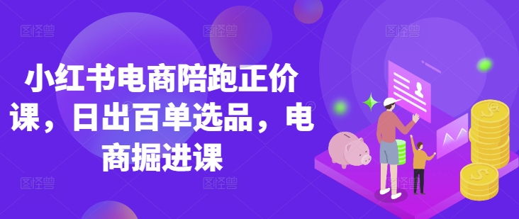 小红书电商陪跑正价课，小红书官方认证电商讲师教学，日出百单选品，电商掘进课-HEIXMI（中国站）