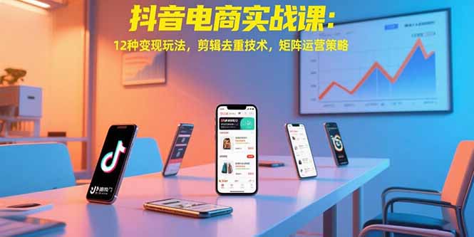 抖音电商实战课：12种变现玩法，剪辑去重技术，矩阵运营策略-HEIXMI（中国站）