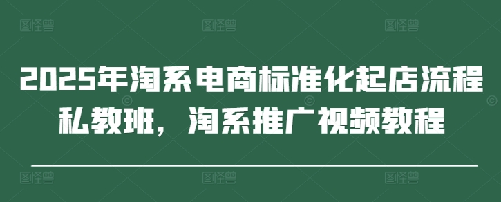 2025年淘系电商标准化起店流程私教班，淘系推广视频教程-HEIXMI（中国站）