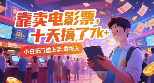 靠卖电影票，十天搞了7k+，小白无门槛上手，零投入【揭秘】 - HEIXMI（中国站）-HEIXMI（中国站）