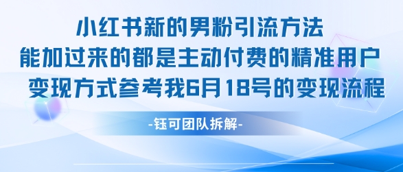 小红书全新男粉引流实操方法，日引流100多精准男粉-HEIXMI（中国站）