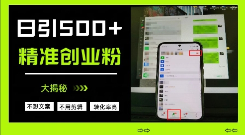 不需要我们去想文案，也不需要我们去剪辑视频，日引500+精准创业粉，方法大揭秘-HEIXMI（中国站）