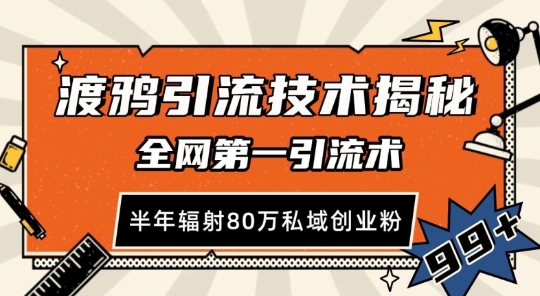 渡鸦引流技术，全网第一引流术，半年辐射80万私域创业粉 【揭秘】-HEIXMI（中国站）