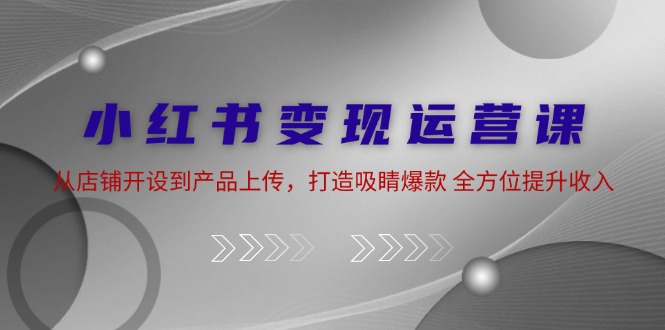 小红书变现运营课：从店铺开设到产品上传，打造吸睛爆款 全方位提升收入-HEIXMI（中国站）