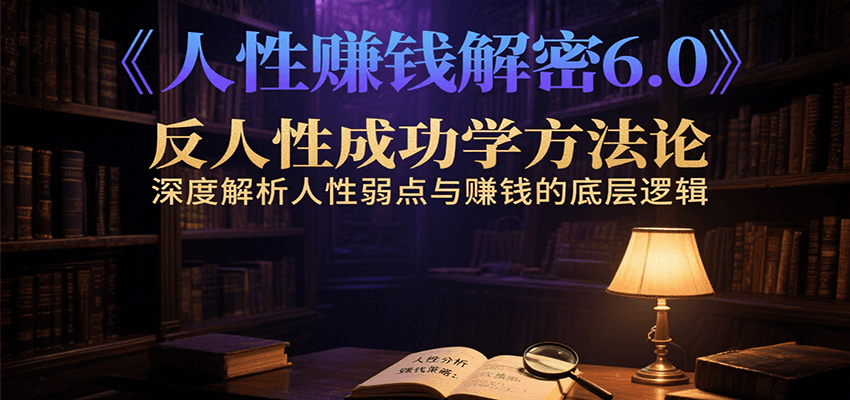 人性赚钱解密6.0，反人性成功学方法论，深度解析人性弱点与赚钱的底层逻辑-HEIXMI（中国站）