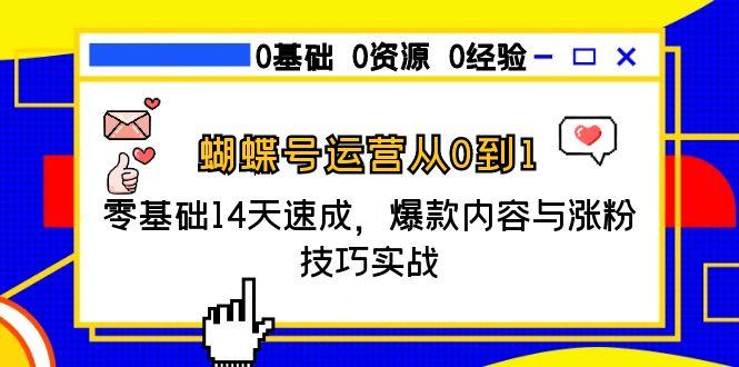 蝴蝶号运营从0到1，零基础14天速成，爆款内容与涨粉技巧实战 - HEIXMI（中国站）-HEIXMI（中国站）