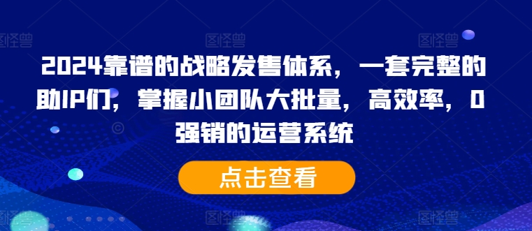 2024靠谱的战略发售体系，一套完整的助IP们，掌握小团队大批量，高效率，0 强销的运营系统-HEIXMI（中国站）