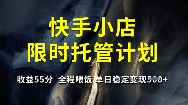快手小店限时托管计划，收益55分，全程喂饭，单日稳定变现5张【揭秘】-HEIXMI（中国站）