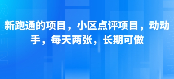 新跑通的项目，小区点评项目，动动手，每天两张，长期可做-HEIXMI（中国站）
