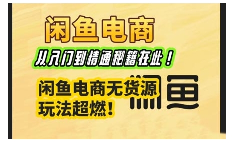 闲鱼电商实战课，从入门到精通秘籍在此，闲鱼电商无货源玩法超燃!-HEIXMI（中国站）