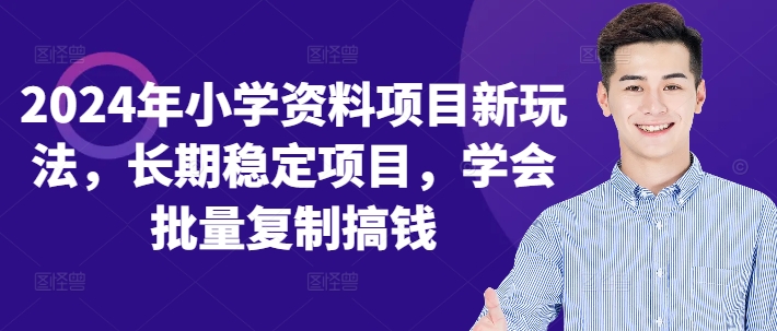 2024年小学资料项目新玩法，长期稳定项目，学会批量复制搞钱-HEIXMI（中国站）