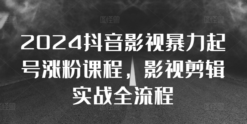 2024抖音影视暴力起号涨粉课程，影视剪辑搬运实战全流程-HEIXMI（中国站）