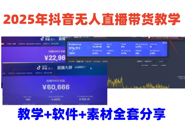 2025年抖音无人直播带货教学，从0到1全程干货快速撸金-HEIXMI（中国站）
