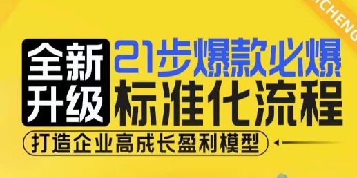 21步爆款必爆标准化流程，全新升级，打造企业高成长盈利模型-HEIXMI（中国站）