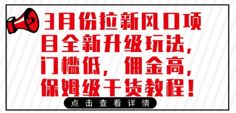 3月份拉新风口项目全新升级玩法，门槛低，佣金高，保姆级干货教程-HEIXMI（中国站）