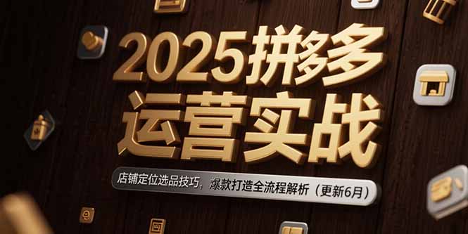 2025拼多多运营实战：店铺定位选品技巧，爆款打造全流程解析(更新6月-HEIXMI（中国站）