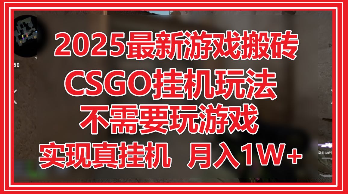 2025最新游戏搬砖，CSGO挂机，不需要玩游戏，实现真挂机，月入1W+ - HEIXMI（中国站）-HEIXMI（中国站）