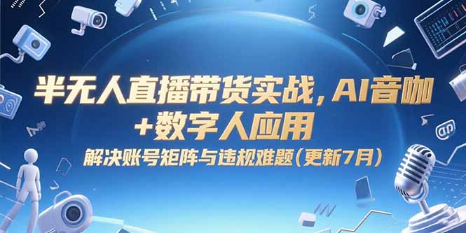 半无人直播带货实战，AI音咖+数字人应用 解决账号矩阵与违规难题(更新7月-HEIXMI（中国站）
