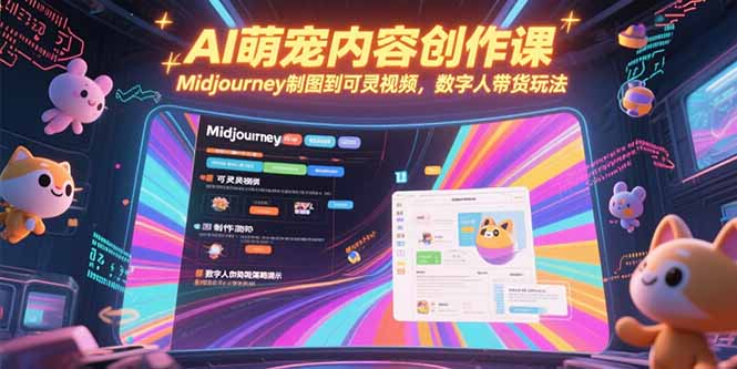AI萌宠内容创作课，Midjourney制图到可灵视频，数字人带货玩法-HEIXMI（中国站）