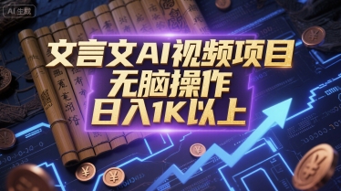 文言文AI视频项目，无脑操作，日入1K以上 - HEIXMI（中国站）-HEIXMI（中国站）