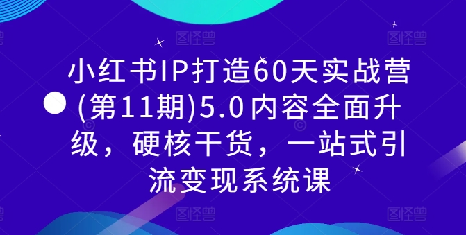 小红书IP打造60天实战营(第11期)5.0​内容全面升级，硬核干货，一站式引流变现系统课-HEIXMI（中国站）
