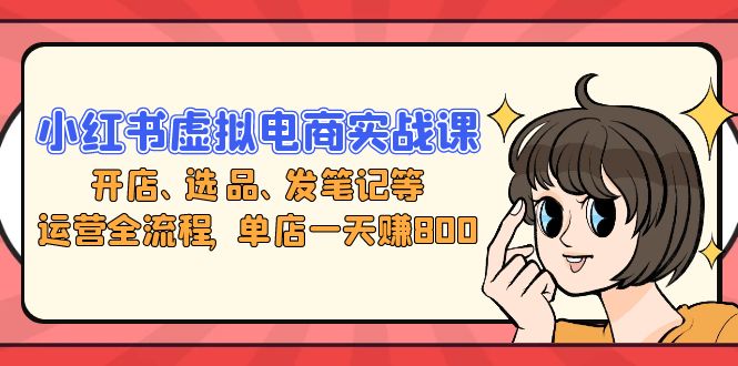 小红书虚拟电商实战课：开店、选品、发笔记等运营全流程，单店一天赚800-HEIXMI（中国站）