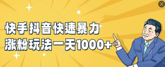 快手抖音快速暴力涨粉玩法，新手小白也能学会，一天1k+【揭秘】-HEIXMI（中国站）