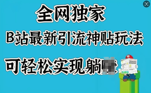 全网独家，B站最新引流神贴玩法，可轻松实现躺Z-HEIXMI（中国站）