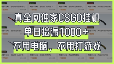 真全网独家CSGO挂G，单日捡漏1k+【揭秘】-HEIXMI（中国站）
