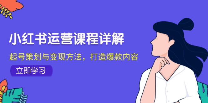 小红书运营课程详解：起号策划与变现方法，打造爆款内容-HEIXMI（中国站）