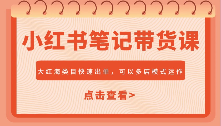小红书笔记带货课，大红海类目快速出单，市场大，可以多店模式运作(更新) - HEIXMI（中国站）-HEIXMI（中国站）