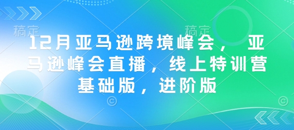 12月亚马逊跨境峰会， 亚马逊峰会直播，线上特训营基础版，进阶版-HEIXMI（中国站）
