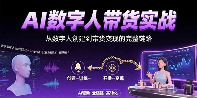 AI数字人+带货实战：从数字人创建到带货变现的完整链路-HEIXMI（中国站）