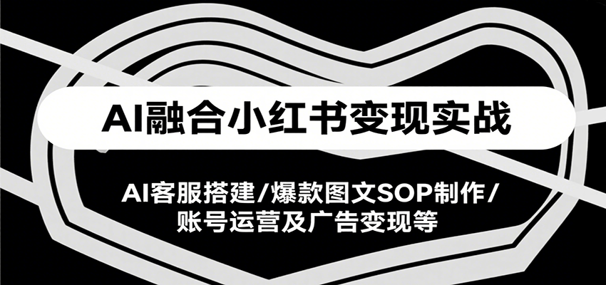 AI融合小红书变现实战课，AI客服搭建/爆款图文SOP制作/账号运营及广告变现等-HEIXMI（中国站）