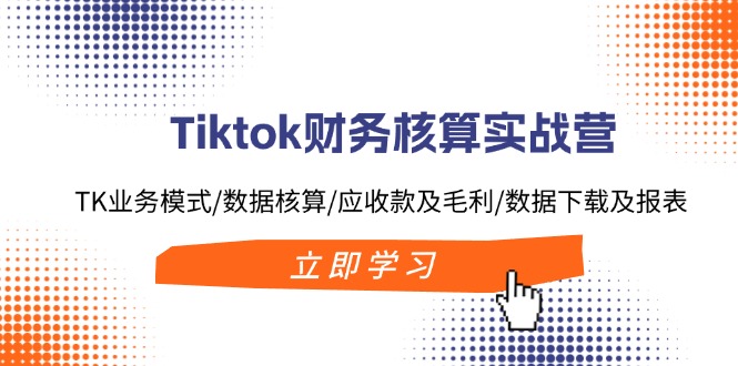 Tiktok财务核算实战营：TK业务模式/数据核算/应收款及毛利/数据下载及报表-HEIXMI（中国站）