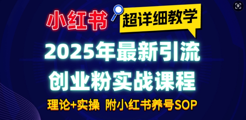 2025年最新小红书引流创业粉实战课程【超详细教学】小白轻松上手，月入1W+，附小红书养号SOP-HEIXMI（中国站）